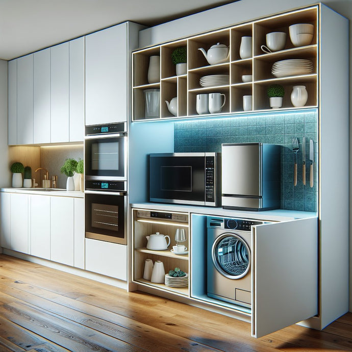 Solutions de rangement de cuisine innovantes : armoires pour appareils électroménagers intégrées
