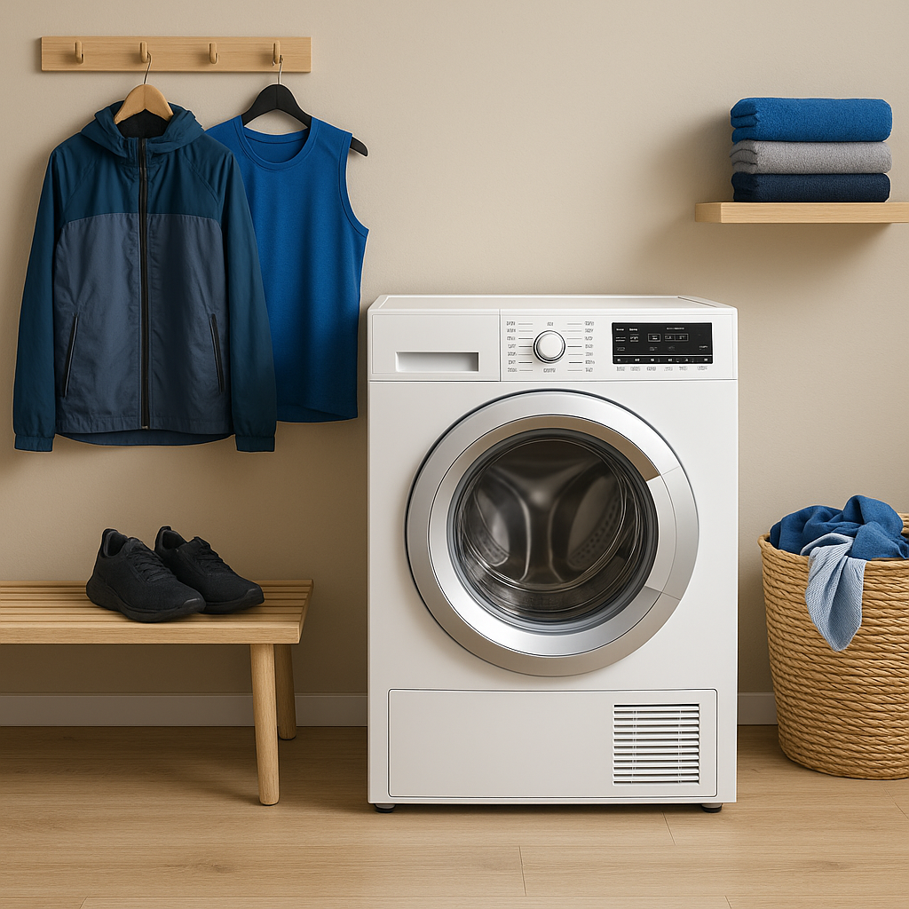 Dryers with settings for sportswear fabrics