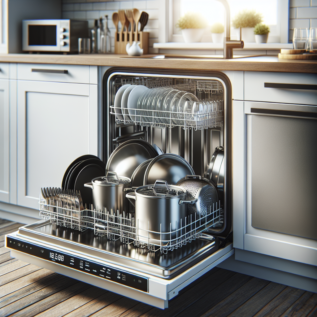 Lave-vaisselle avec cycles de nettoyage pour grandes casseroles et poêles