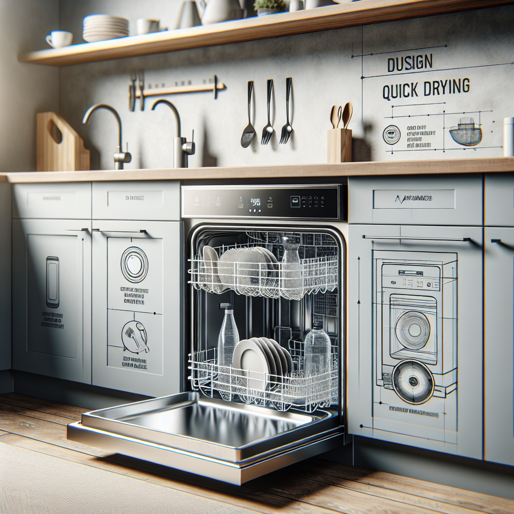 Lave-vaisselle avec options de séchage rapide pour une utilisation pratique