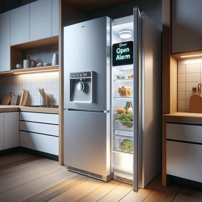 Refrigerators with built-in door open alarms