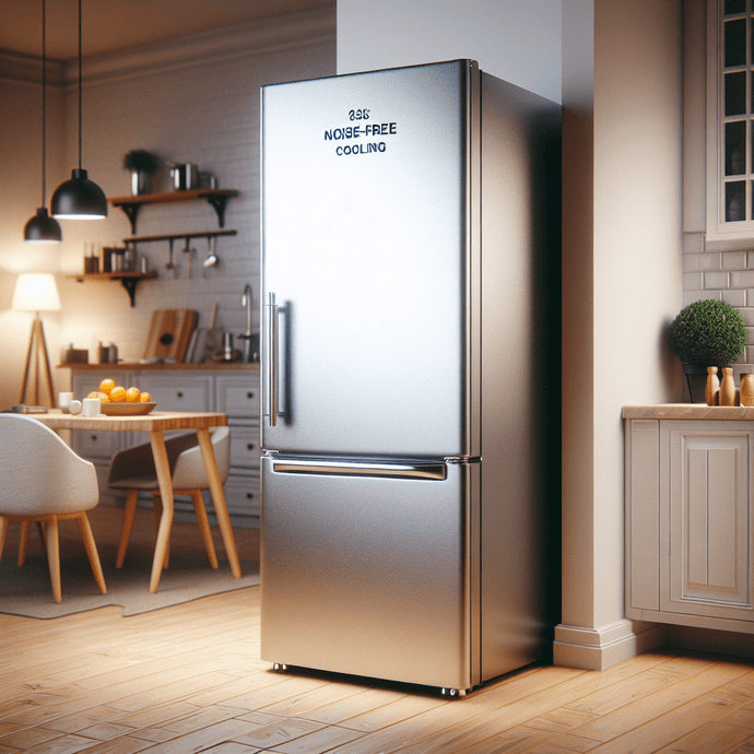 Refrigerators with Noise-Free Cooling Systems