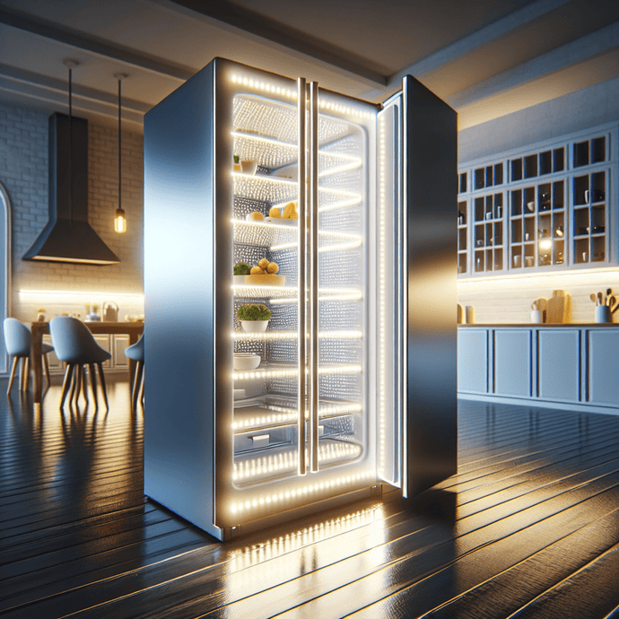 Refrigerators with uniform LED lighting
