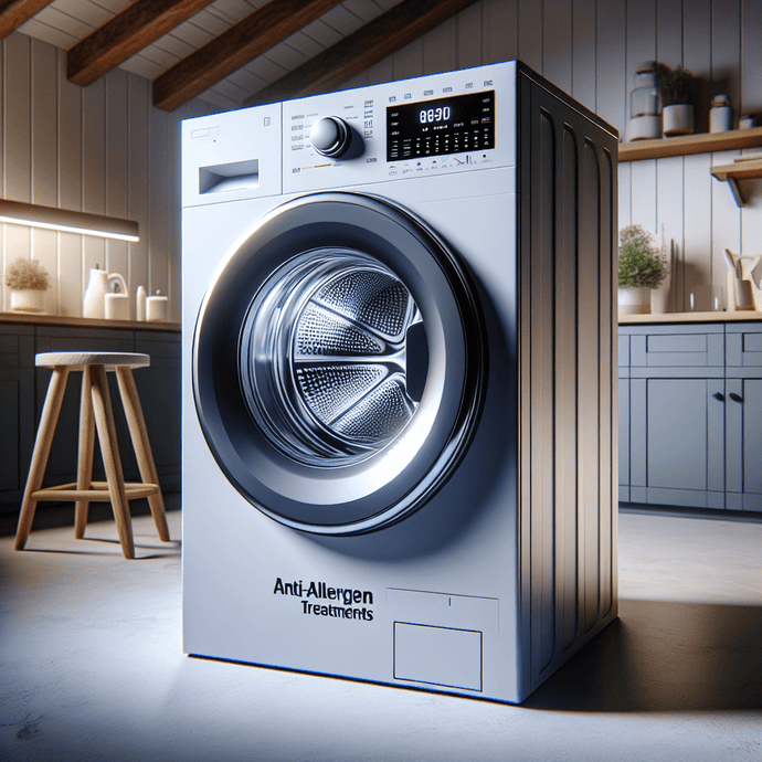 Washers with anti-allergen treatments for healthier washing