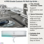 FORNO ACQUA 45 in. Drop-In/Undermount 3-Level Workstation Sink with Two Faucets & Glass Rinser - BonPrix Électroménagers