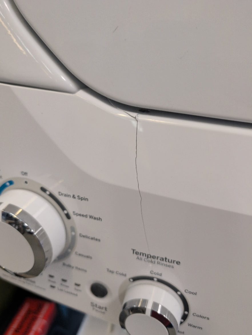 GUD27EEMNWW - LAVEUSE SÉCHEUSE SUPERPOSÉES - GE - Laveuse/sécheuse superposées - Électrique - Blanc - Boîte Ouverte
