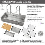 FORNO ACQUA 45 in. Drop-In/Undermount 3-Level Workstation Sink with Two Faucets & Glass Rinser - BonPrix Électroménagers