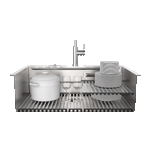 FORNO ACQUA 33 in. Drop-In/Undermount MultiSINK Workstation Sink with Waterfall Faucet & Glass Rinser - BonPrix Électroménagers