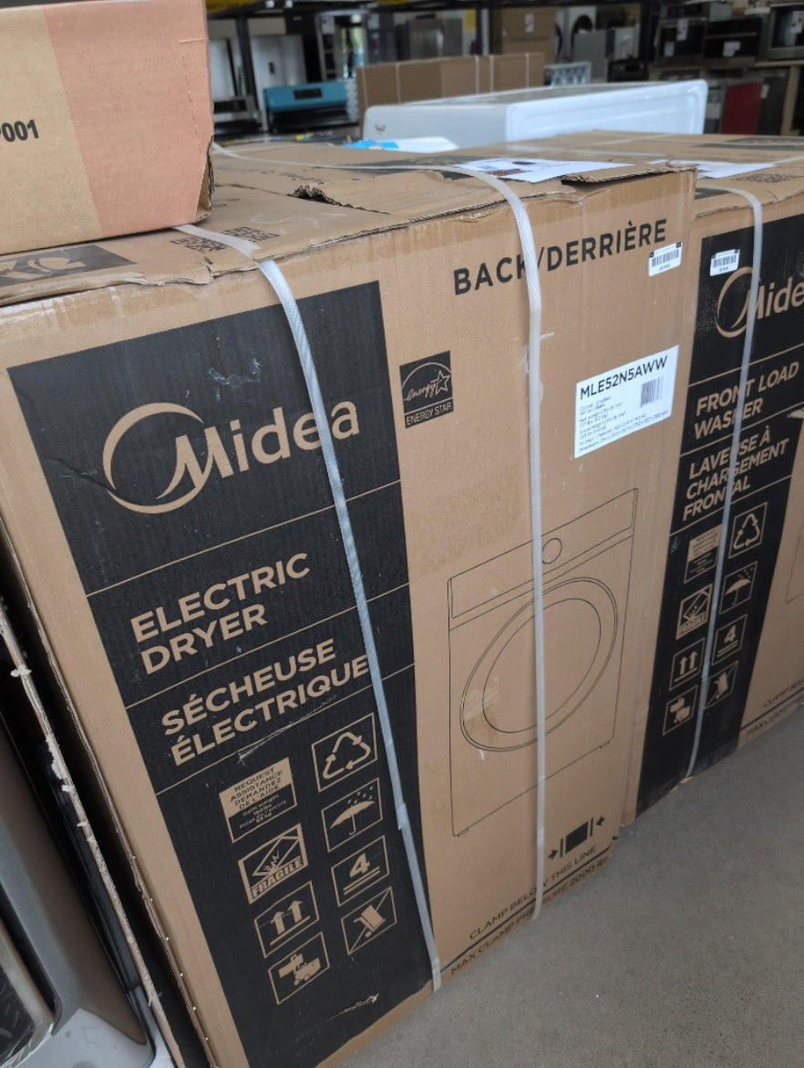 MLE52N5AWW - DRYERS - Midea - Electric - White - Open Box - BonPrix Électroménagers