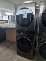 WKHC252HBA - LAUNDRY CENTERS - LG - Stacked Washer/Dryer - Electric - Black Stainless Steel - Open Box - BonPrix Électroménagers