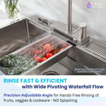 FORNO ACQUA 4 Function  Pull-Down Waterfall Kitchen Faucet Brushed Nickel