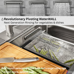 FORNO ACQUA 45 in. Drop-In/Undermount 3-Level Workstation Sink with Two Faucets & Glass Rinser - BonPrix Électroménagers