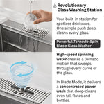 FORNO ACQUA 33 in. Drop-In/Undermount 3-Level Workstation Sink with Faucet, Waterfall & Glass Rinser - BonPrix Électroménagers