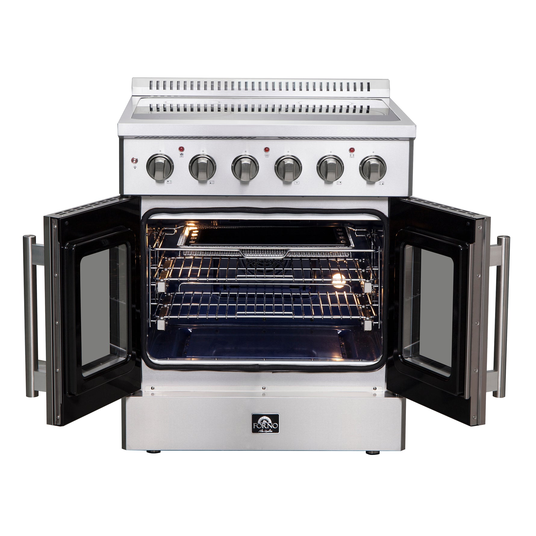 Forno Galiano 30-Inch Freestanding French Door Electric Range, True Convection, Energy Efficient - BonPrix Électroménagers