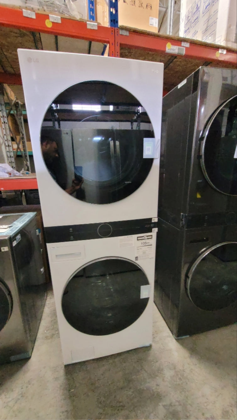 WKEX200HWA - LAVEUSE SÉCHEUSE SUPERPOSÉES - LG - Laveuse/sécheuse superposées - Électrique - Blanc - Boîte Ouverte