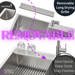 FORNO ACQUA 33 in. Drop-In/Undermount 40/60 Double Bowl Sink with Retractable Faucet & Waterfall - BonPrix Électroménagers