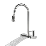 FORNO ACQUA 4 Function Waterfall  Pull-Down Kitchen Faucet Brushed Nickel