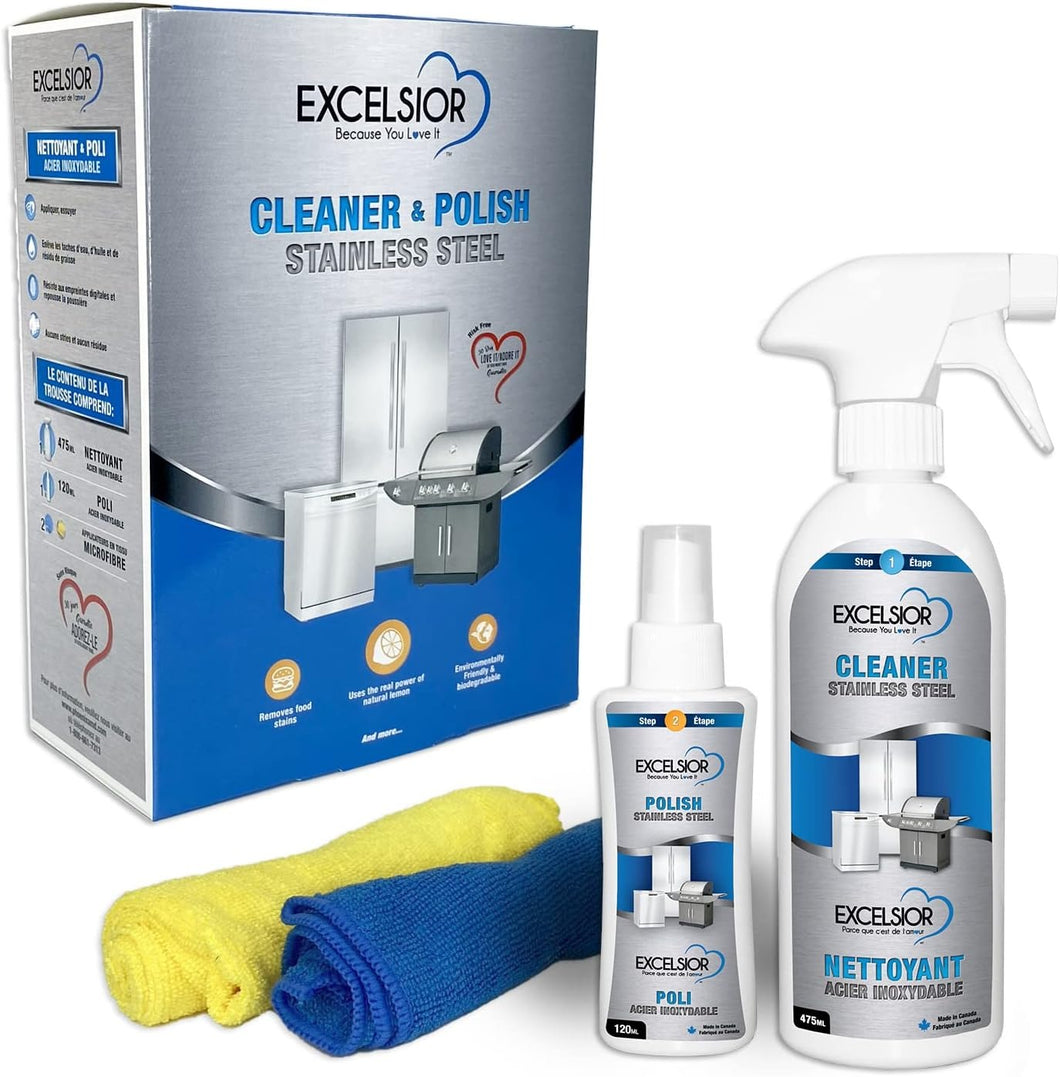 Cleaner & Polish Kit for Stainless Steel - EXCELSIOR HE - New