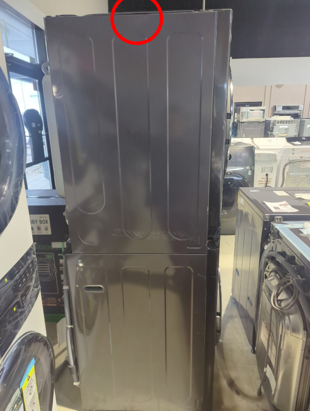 WKEX300HBA - LAUNDRY CENTERS - LG - Stacked Washer/Dryer - Electric - Black Stainless Steel - Open Box - BonPrix Électroménagers