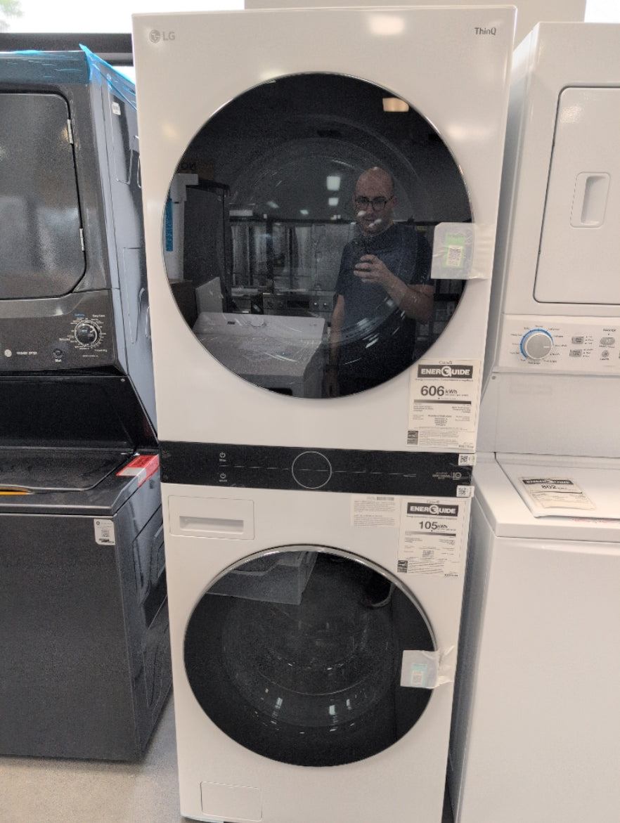 WKEX200HWA - LAUNDRY CENTERS - LG - Stacked Washer/Dryer - Electric - White - Open Box