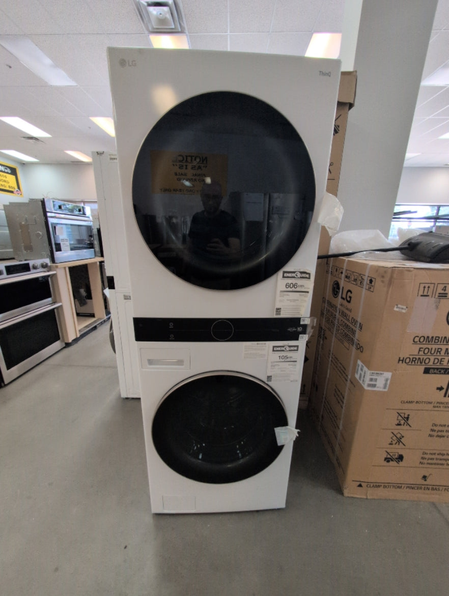 WKE100HWA - LAUNDRY CENTERS - LG - Stacked Washer/Dryer - Electric - White - Open Box