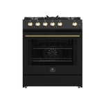 Forno Leonardo Espresso 30-Inch Black Gas Range, 5 Burners, 39,500 BTU, 5 cu.ft Convection Oven - BonPrix Électroménagers