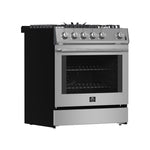 Forno Leonardo 30-Inch Stainless Steel Gas Range, 5 Sealed Burners (Totaling 39,500 BTU), 5 cu.ft. Convection Oven, Continuous Cast Iron Grates, Black Enamel Interior, Auto Re-Ignition, LP Conversion Kit Included - BonPrix Électroménagers