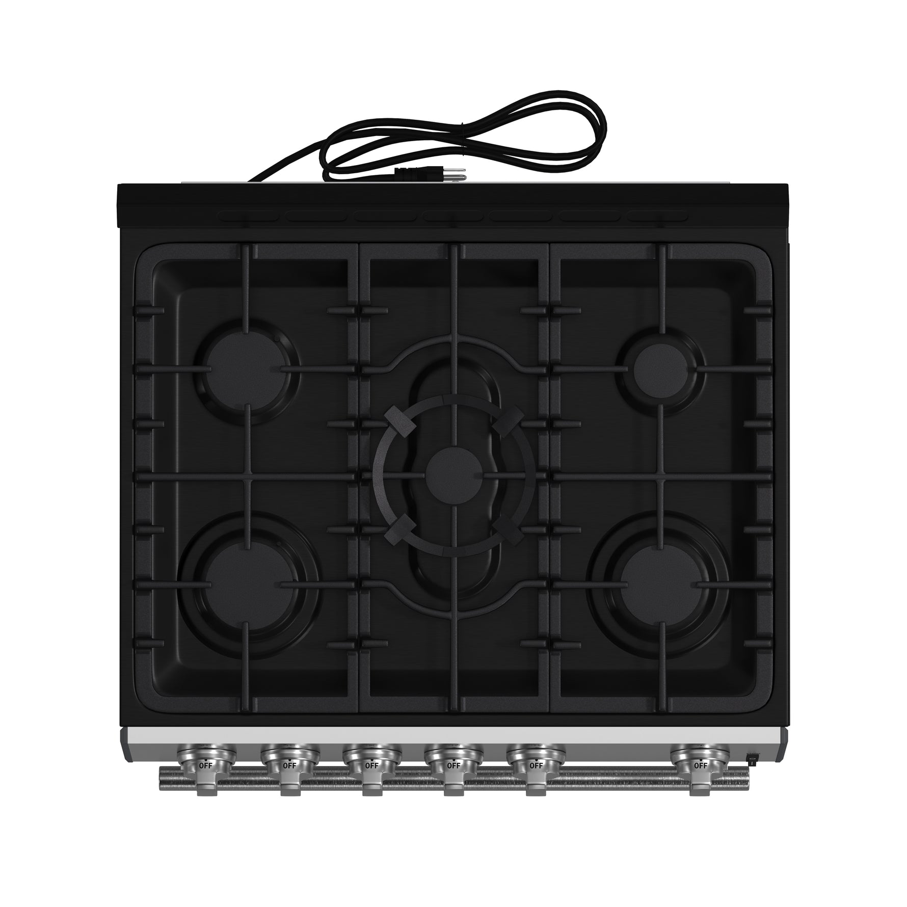 Forno Leonardo 30-Inch Stainless Steel Gas Range, 5 Sealed Burners (Totaling 39,500 BTU), 5 cu.ft. Convection Oven, Continuous Cast Iron Grates, Black Enamel Interior, Auto Re-Ignition, LP Conversion Kit Included - BonPrix Électroménagers