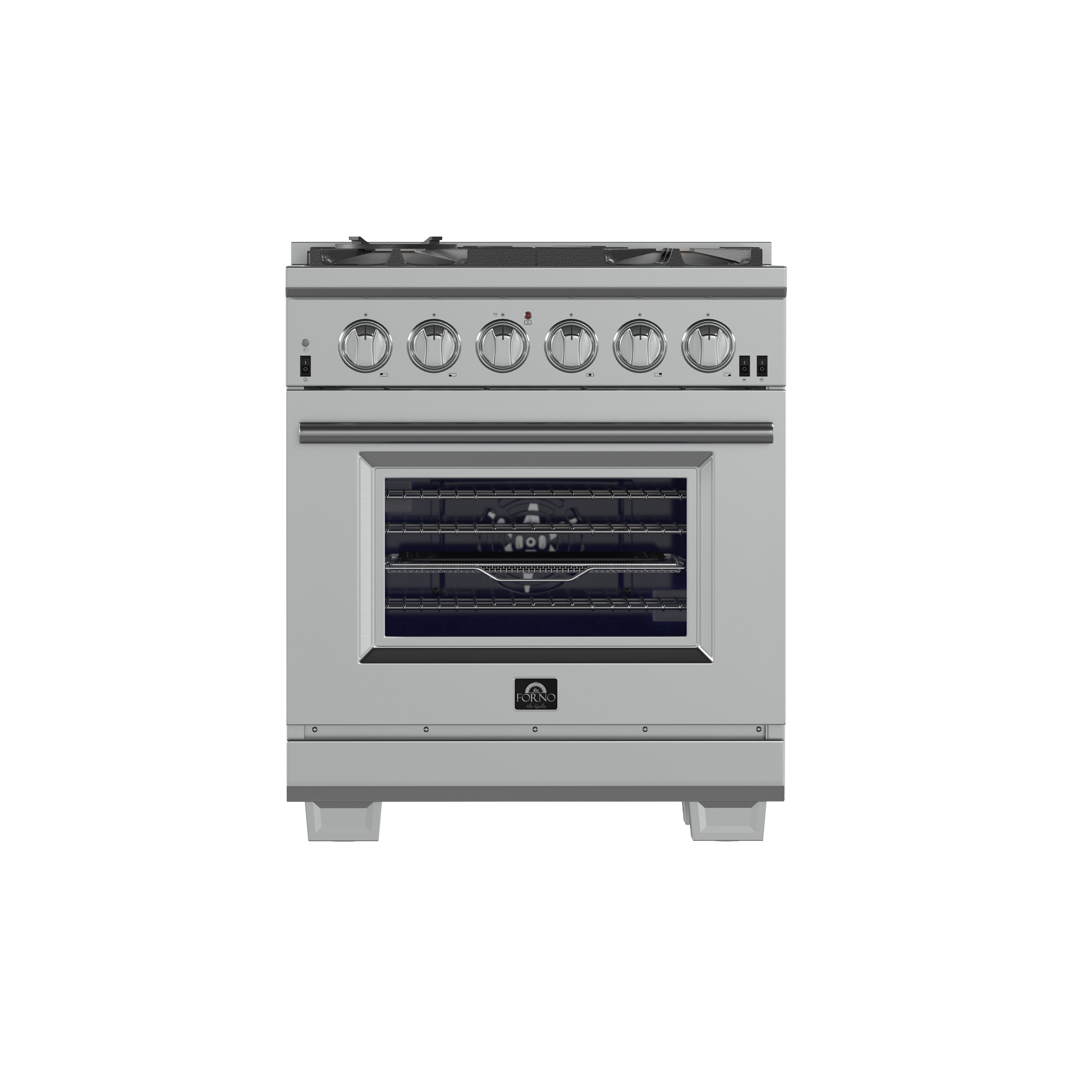 Forno Capriasca 30-Inch Freestanding Gas Range, 4 Burners, True Convection Oven - BonPrix Électroménagers