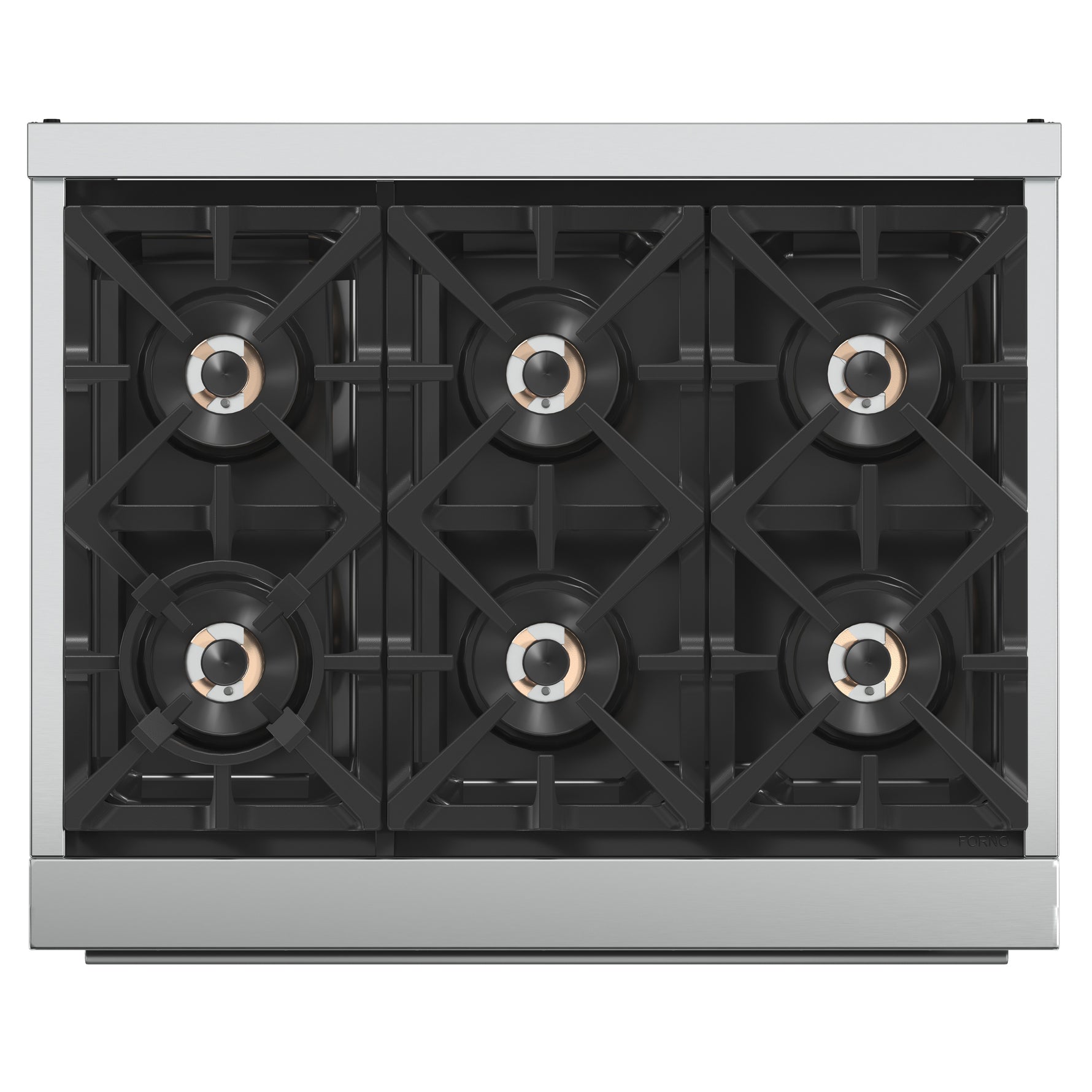 Forno Capriasca 36-Inch Gas Range, Stainless Steel, 6 Brass Burners, 120,000 BTU, Convection Oven, Energy Efficient - BonPrix Électroménagers