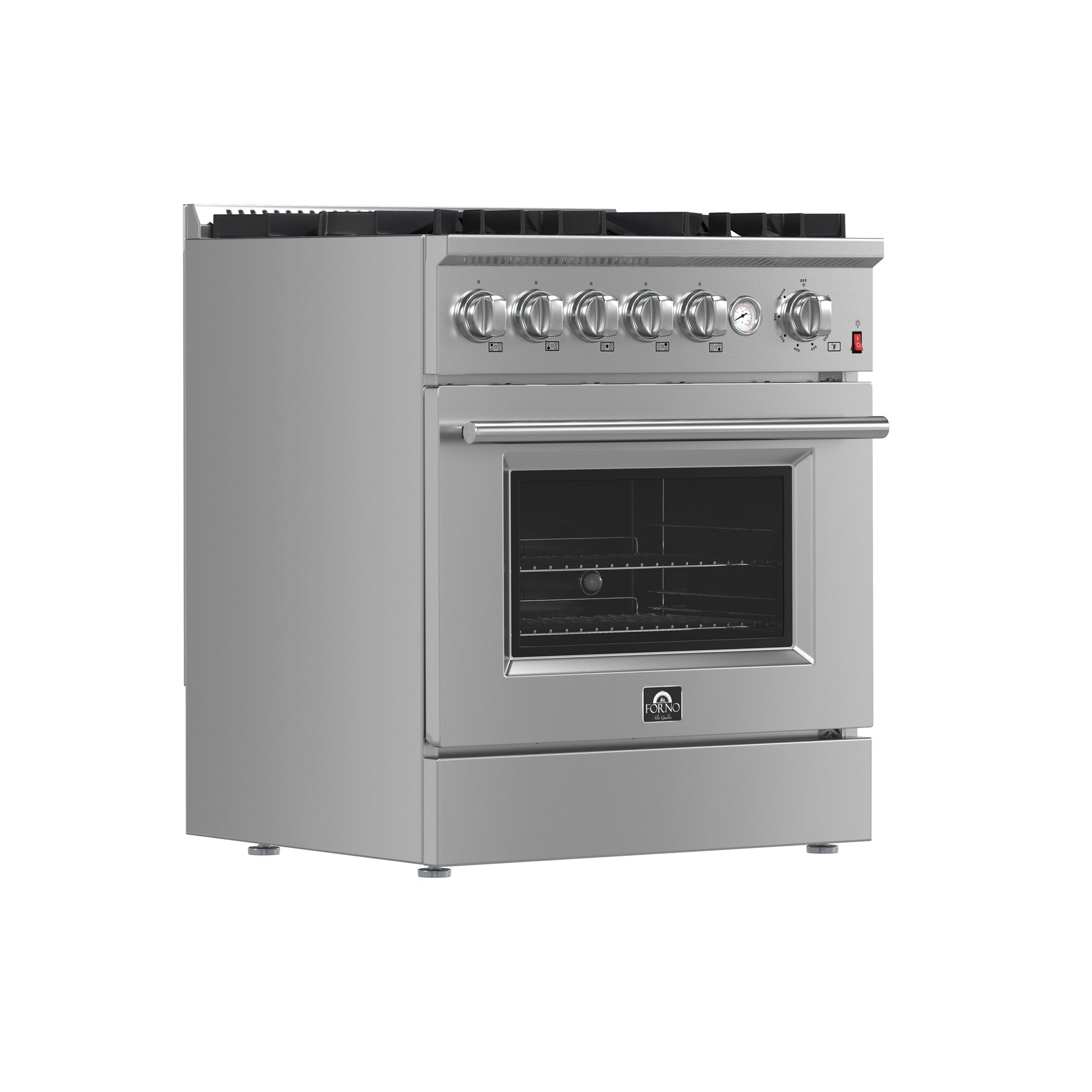 FORNO Giovanni 30-inch Gas Range Stainless Steel, 5 Burners 67,000 BTU, 4.32 cu.ft. Convection Oven - BonPrix Électroménagers