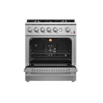 FORNO Giovanni 30-inch Gas Range Stainless Steel, 5 Burners 67,000 BTU, 4.32 cu.ft. Convection Oven - BonPrix Électroménagers