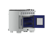 Forno Capriasca 36-Inch Freestanding French Door Gas Range, 6 Burners, Convection Oven, Energy Efficient - BonPrix Électroménagers