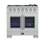 Forno Capriasca 36-Inch Freestanding French Door Gas Range, 6 Burners, Convection Oven, Energy Efficient - BonPrix Électroménagers