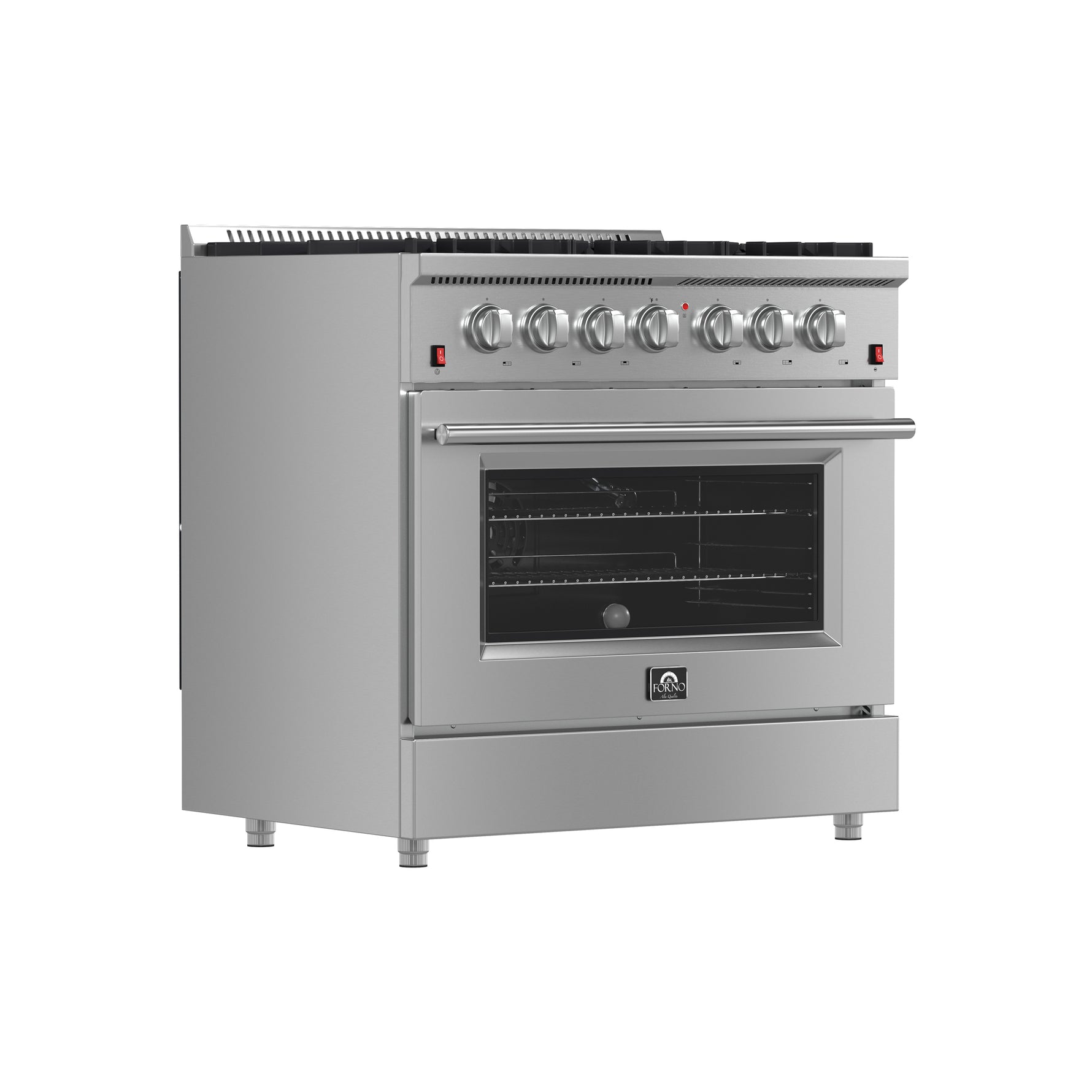 Forno Galiano 36-Inch Freestanding Gas Range, Stainless Steel, 6 Burners, Energy Efficient - BonPrix Électroménagers