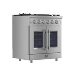 Forno Massimo 30-Inch Freestanding French Door Gas Range, 4 Burners, Convection Oven, Energy Efficient - BonPrix Électroménagers