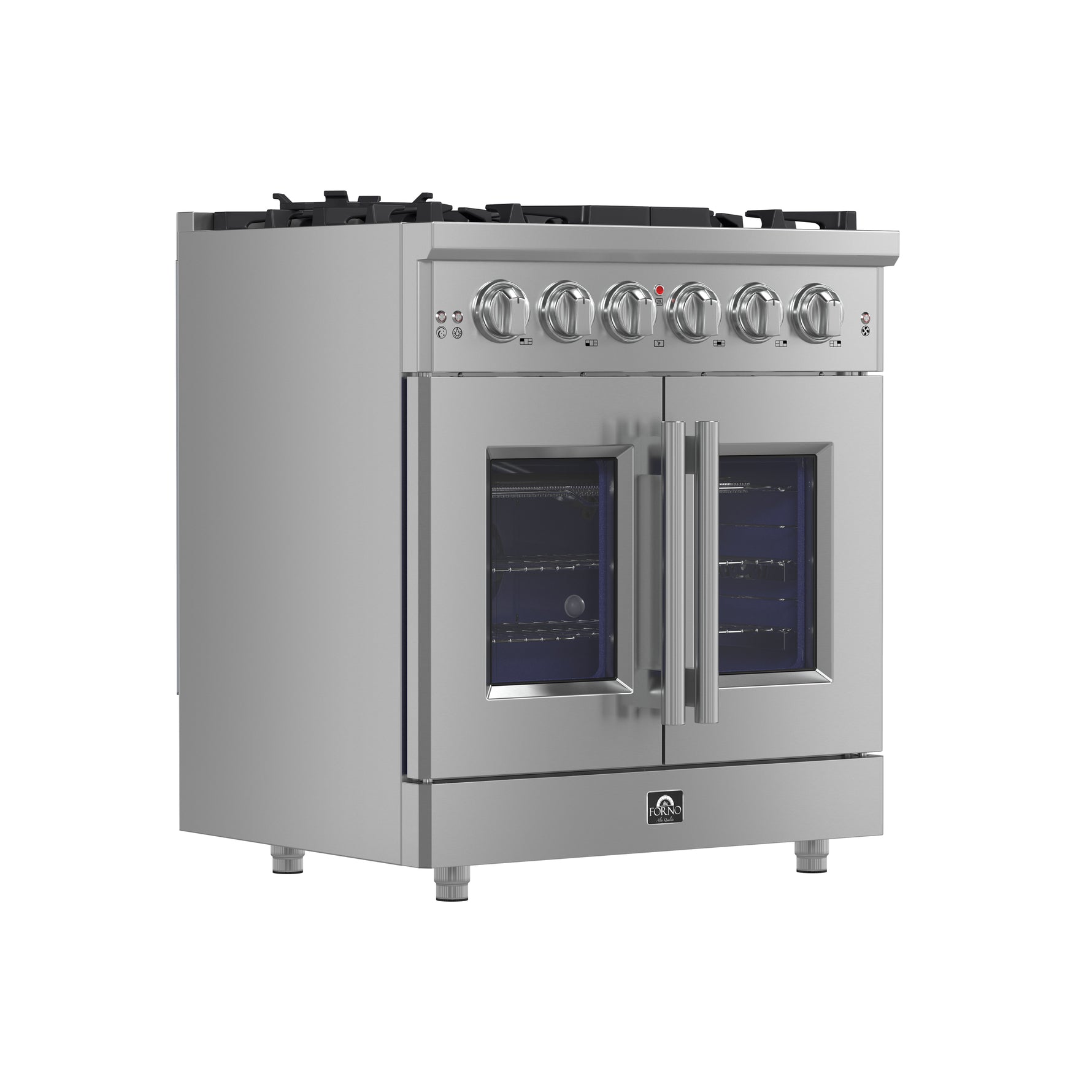 Forno Massimo 30-Inch Freestanding French Door Gas Range, 4 Burners, Convection Oven, Energy Efficient - BonPrix Électroménagers