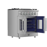 Forno Massimo 30-Inch Freestanding French Door Gas Range, 4 Burners, Convection Oven, Energy Efficient - BonPrix Électroménagers