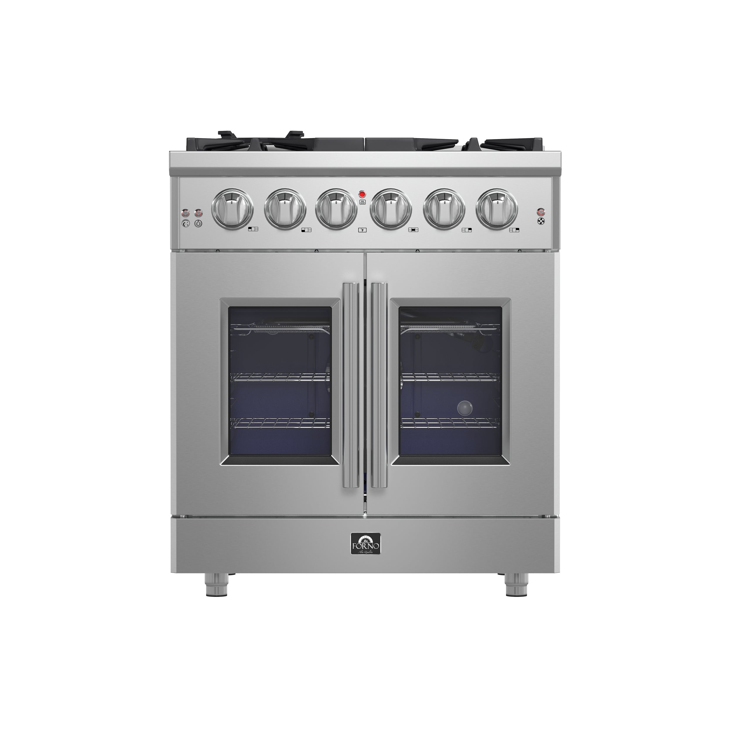 Forno Massimo 30-Inch Freestanding French Door Gas Range, 4 Burners, Convection Oven, Energy Efficient - BonPrix Électroménagers