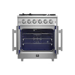 Forno Massimo 30-Inch Freestanding French Door Gas Range, 4 Burners, Convection Oven, Energy Efficient - BonPrix Électroménagers