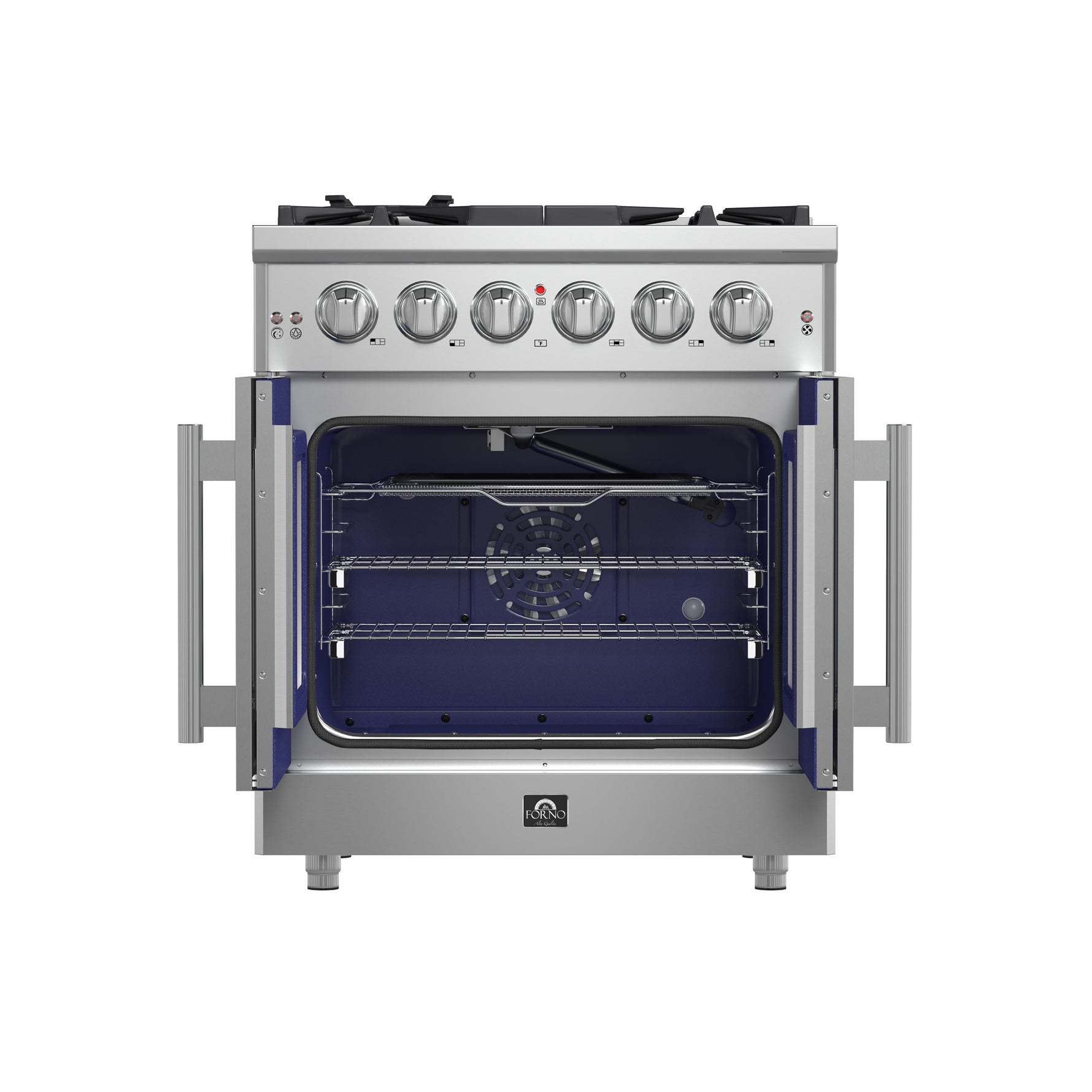 Forno Massimo 30-Inch Freestanding French Door Gas Range, 4 Burners, Convection Oven, Energy Efficient - BonPrix Électroménagers
