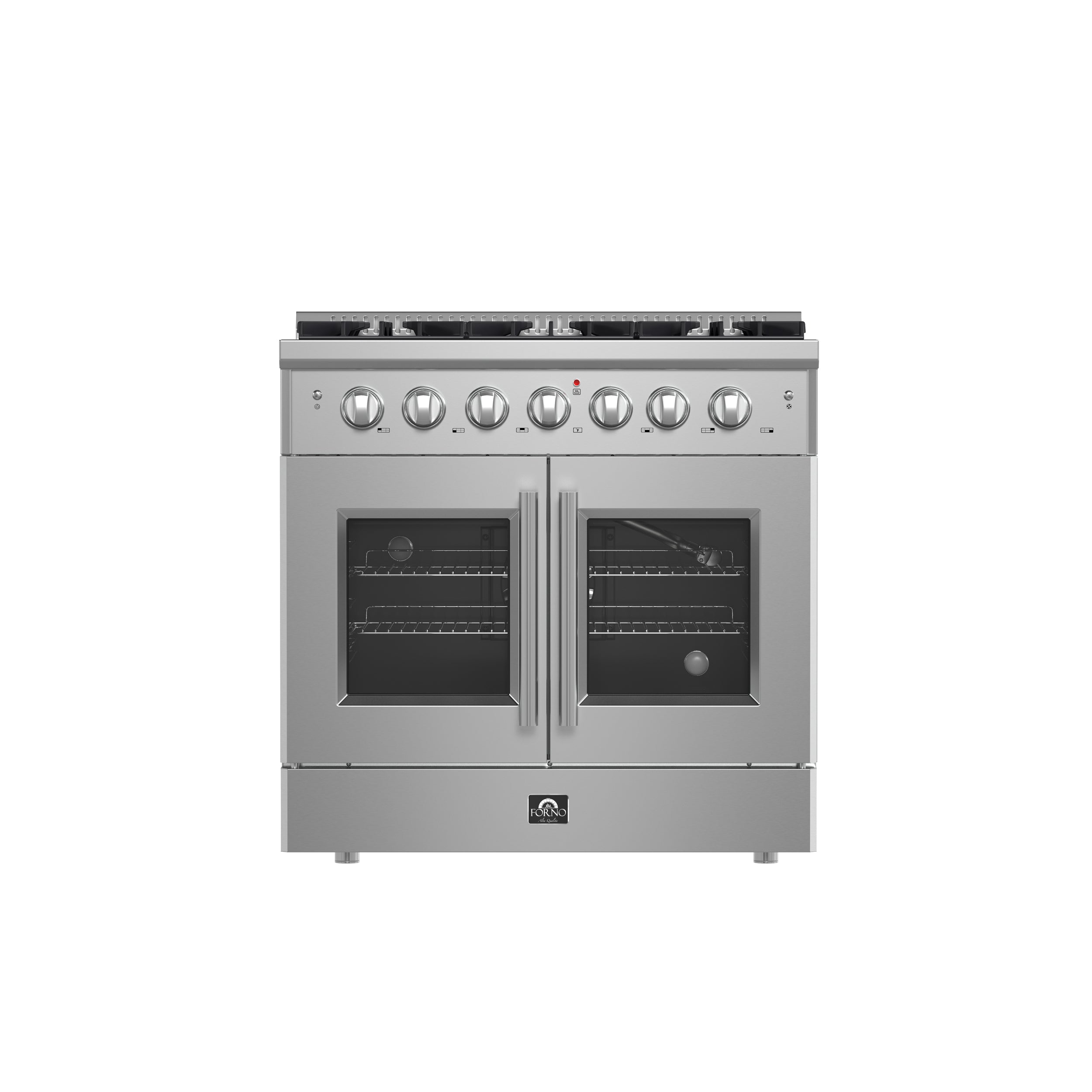 Forno Galiano 36-Inch Freestanding French Door Gas Range, 6 Burners, Convection Oven, Energy Efficient - BonPrix Électroménagers