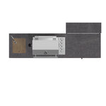 Forno Rimini Outdoor Kitchen 30" BBQ 62,600 BTU, 3 Burners with Sear & Rotisserie, 2.4 cu.ft. Beverage Center, Stainless Steel Sink, Black Cabinets & Gray Sintered Stone Countertop - BonPrix Électroménagers