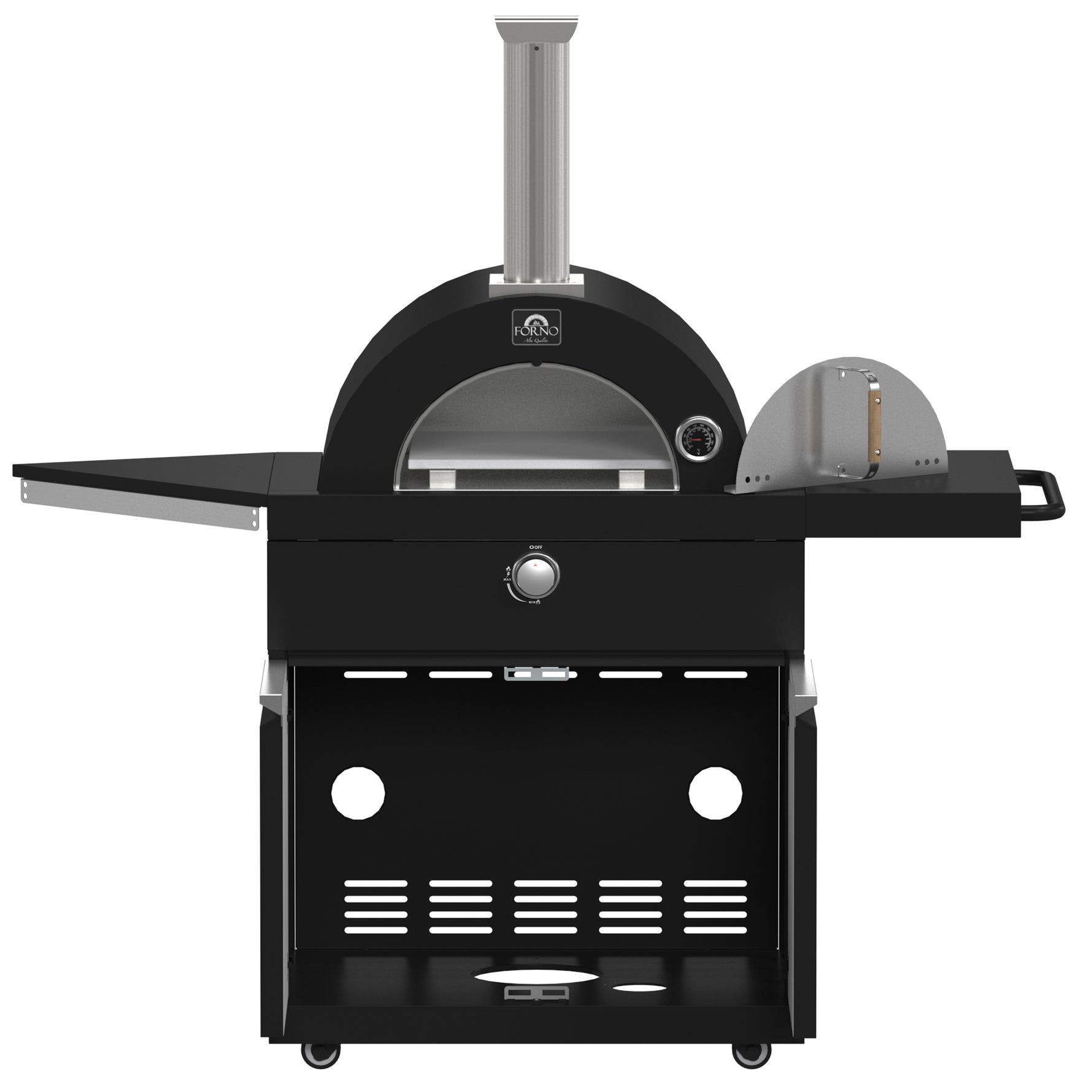 Forno All’Aperto 99,600 BTU Outdoor Kitchen, 5 Burners, Infrared Burners, Side Burner, Black Sintered Stone Countertops, Gas Pizza Oven, Sink Module, Bar & Beverage Center - BonPrix Électroménagers