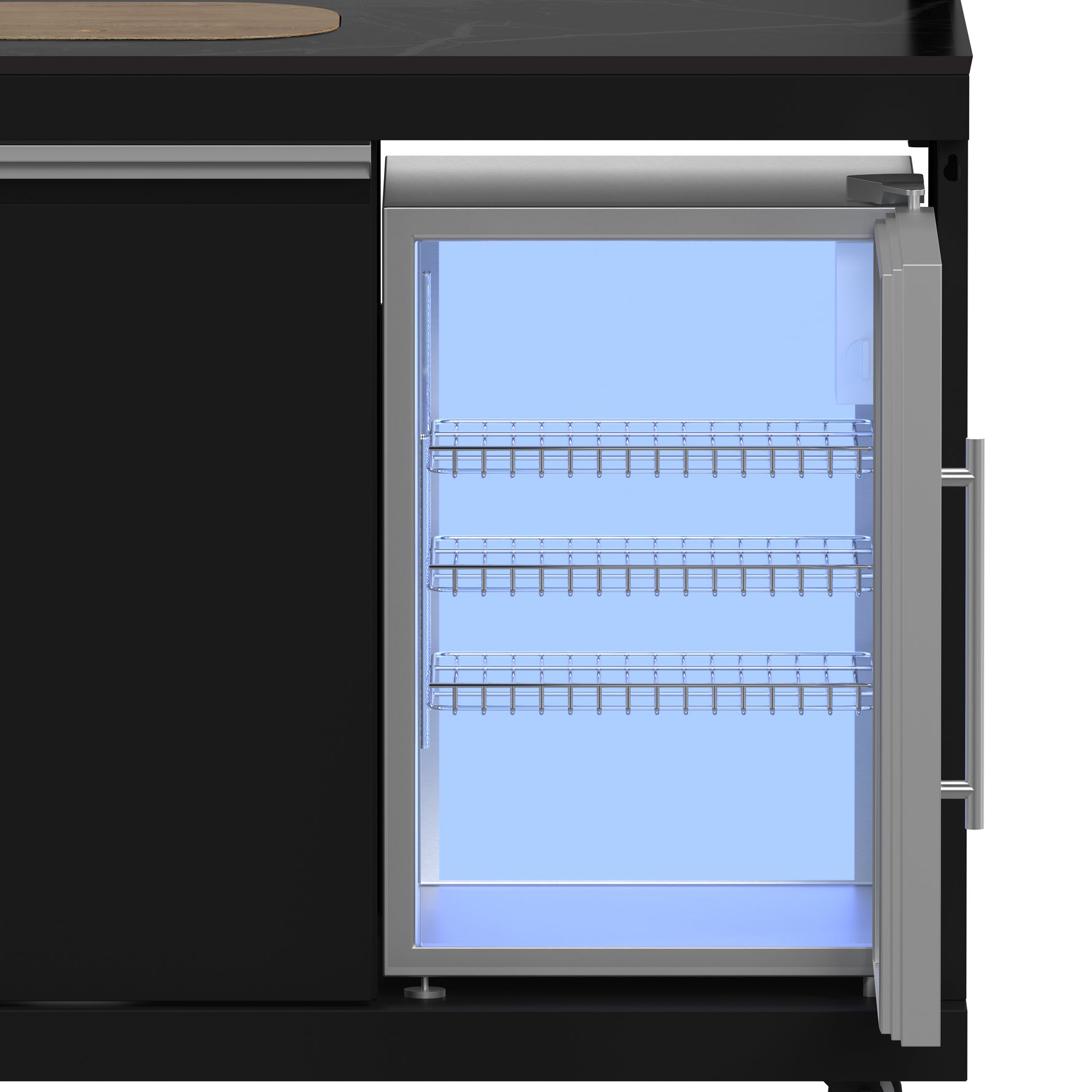 Forno All’Aperto 99,600 BTU Outdoor Kitchen, 5 Burners, Infrared Burners, Side Burner, Black Sintered Stone Countertops, Gas Pizza Oven, Sink Module, Bar & Beverage Center - BonPrix Électroménagers