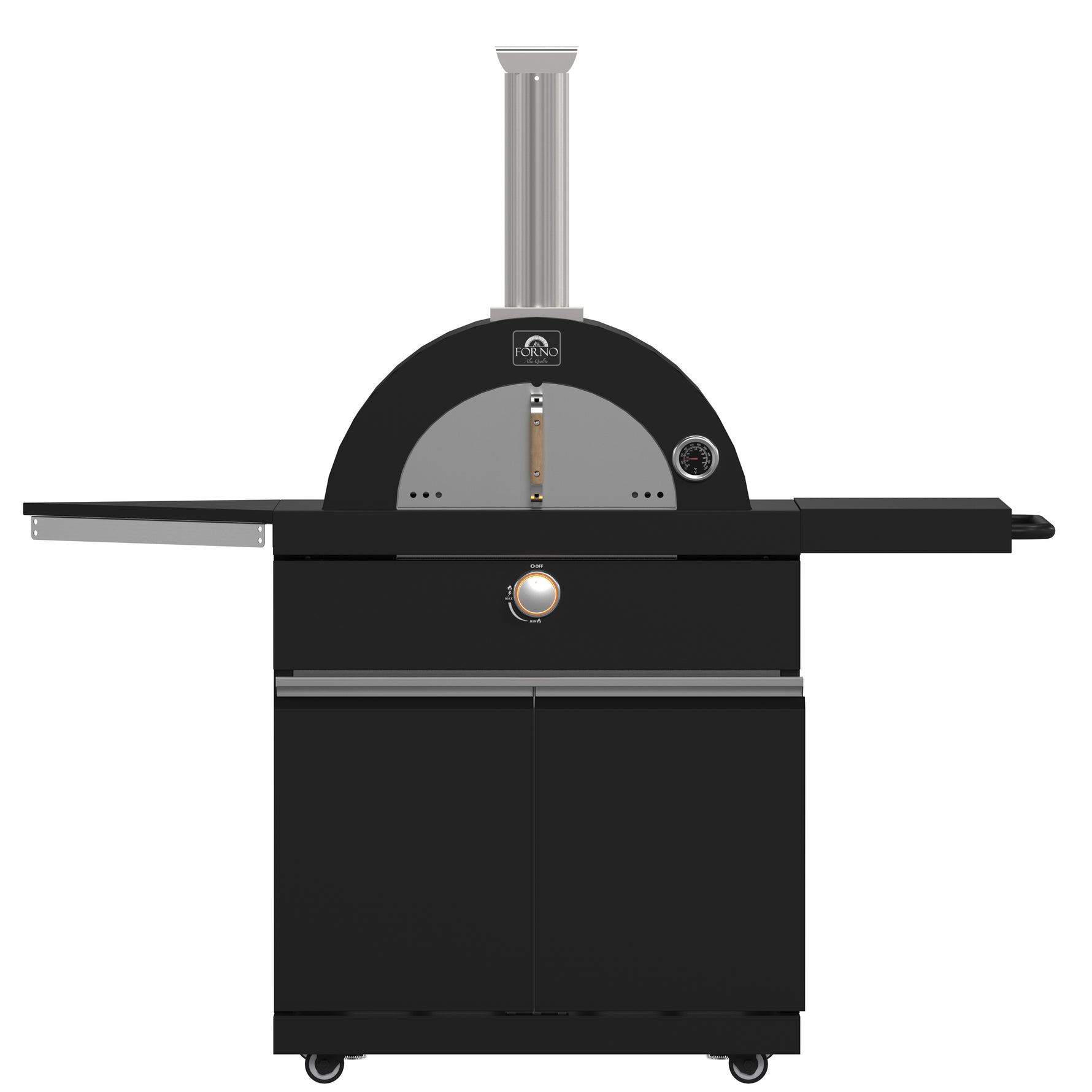 Forno All’Aperto 99,600 BTU Outdoor Kitchen, 5 Burners, Infrared Burners, Side Burner, Black Sintered Stone Countertops, Gas Pizza Oven, Sink Module, Bar & Beverage Center - BonPrix Électroménagers