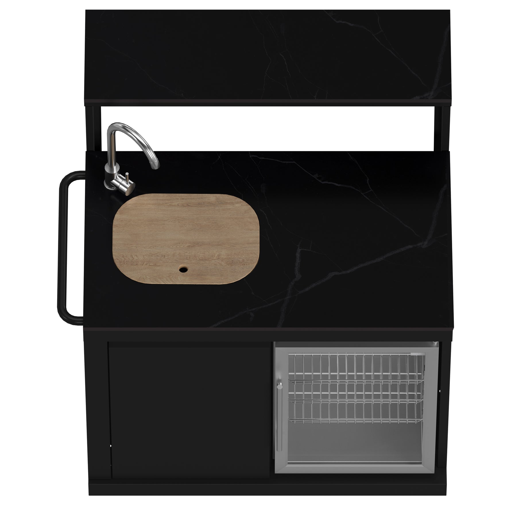 Forno All’Aperto 99,600 BTU Outdoor Kitchen, 5 Burners, Infrared Burners, Side Burner, Black Sintered Stone Countertops, Gas Pizza Oven, Sink Module, Bar & Beverage Center - BonPrix Électroménagers