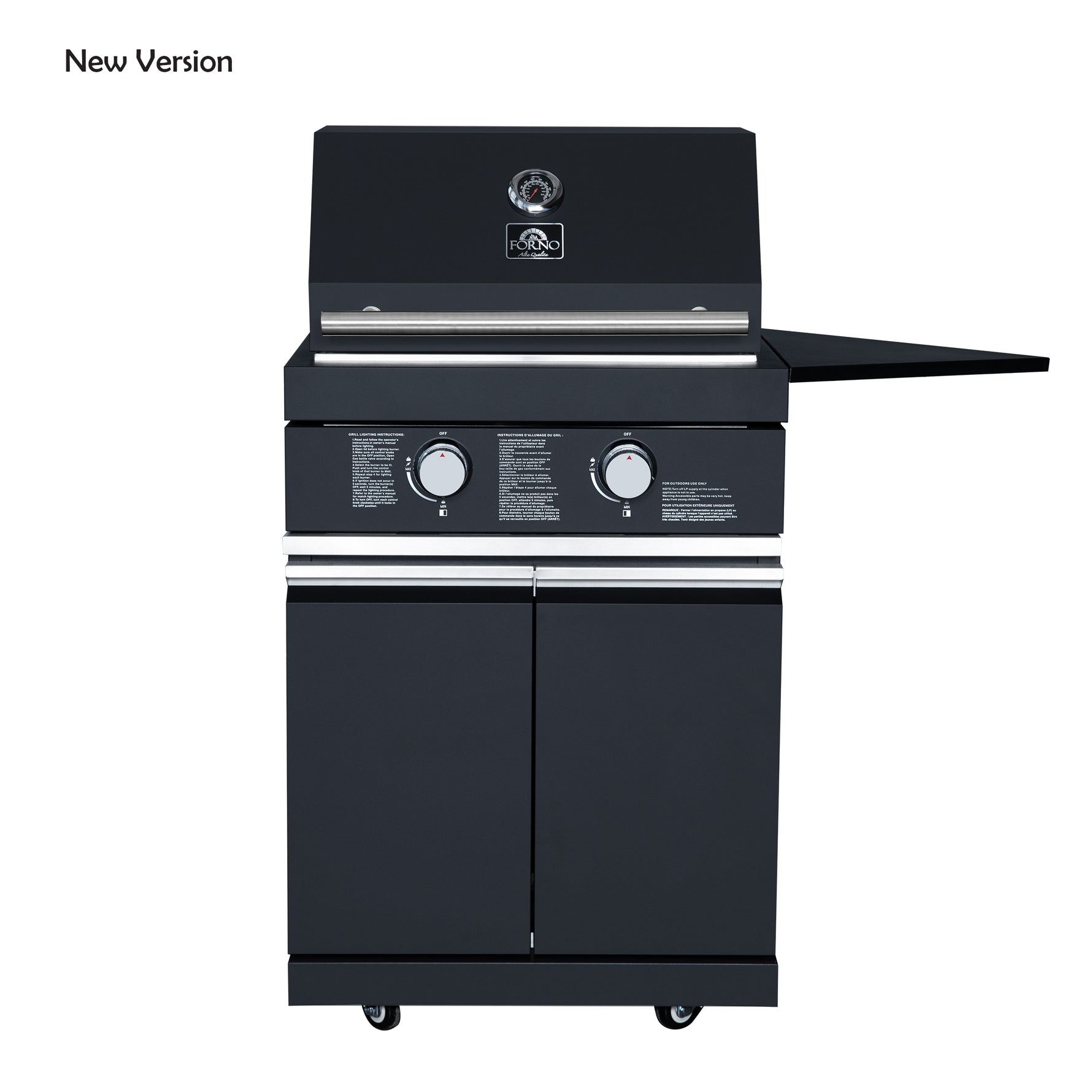 Forno All’Aperto 99,600 BTU Outdoor Kitchen, 5 Burners, Infrared Burners, Side Burner, Black Sintered Stone Countertops, Gas Pizza Oven, Sink Module, Bar & Beverage Center - BonPrix Électroménagers