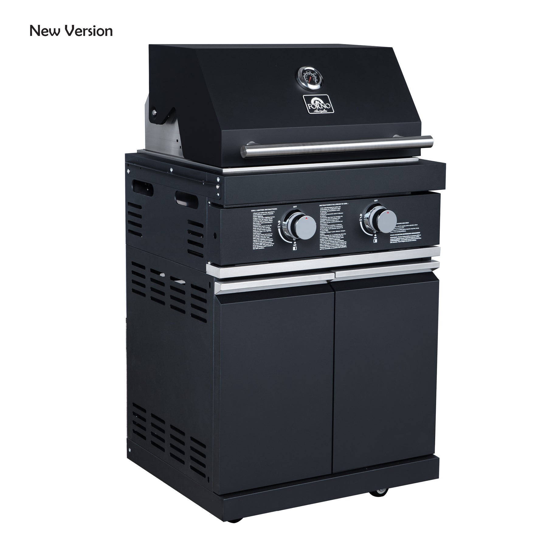 Forno All’Aperto 99,600 BTU Outdoor Kitchen, 5 Burners, Infrared Burners, Side Burner, Black Sintered Stone Countertops, Gas Pizza Oven, Sink Module, Bar & Beverage Center - BonPrix Électroménagers