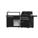 Forno All’Aperto 62,600 BTU BBQ, 3 Stainless Steel Burners, Infrared Burners, Sink Module, Black Sintered Stone Countertops, Bar and Beverage Center - BonPrix Électroménagers